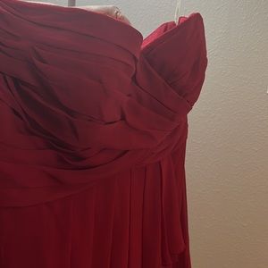#190David’s Bridal Red Strapless dress size 22